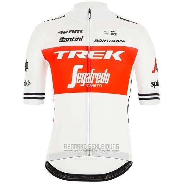 2019 Fahrradbekleidung Trek Segafredo Wei Rot Trikot Kurzarm und Tragerhose